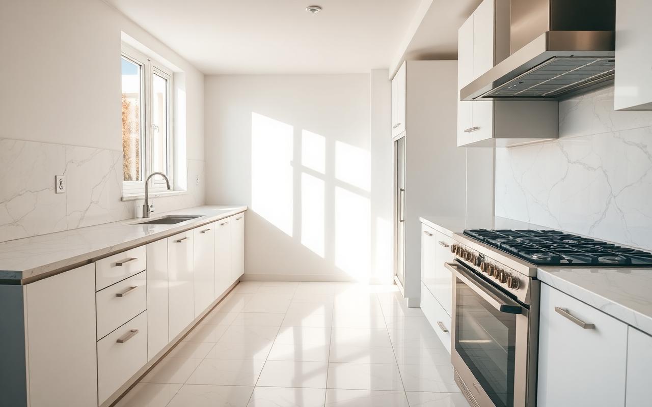 Spotless kitchen after a TT end of lease clean